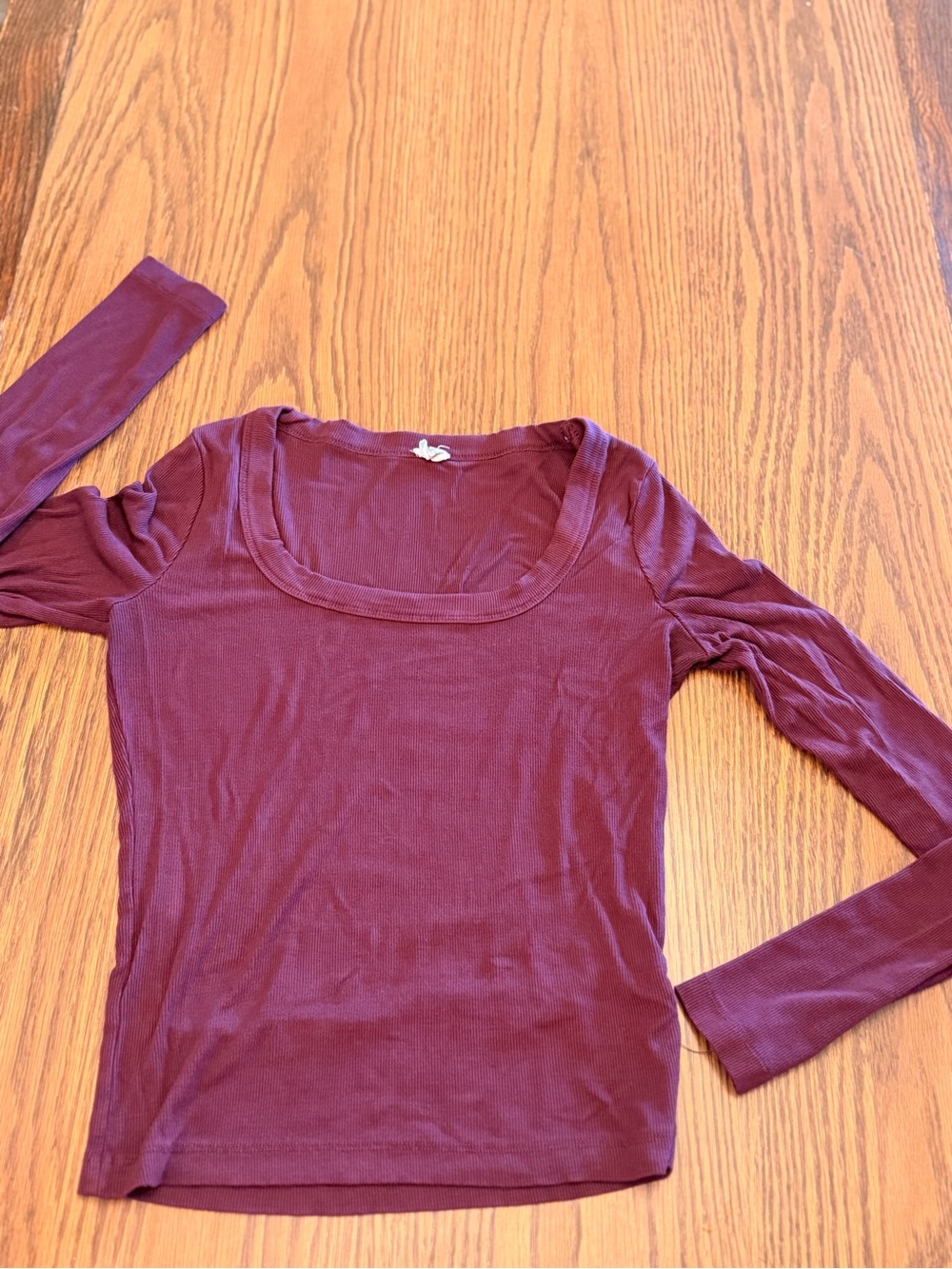 Cotton On Women's Long Sleeve Scoop Neck Top - Burgundy